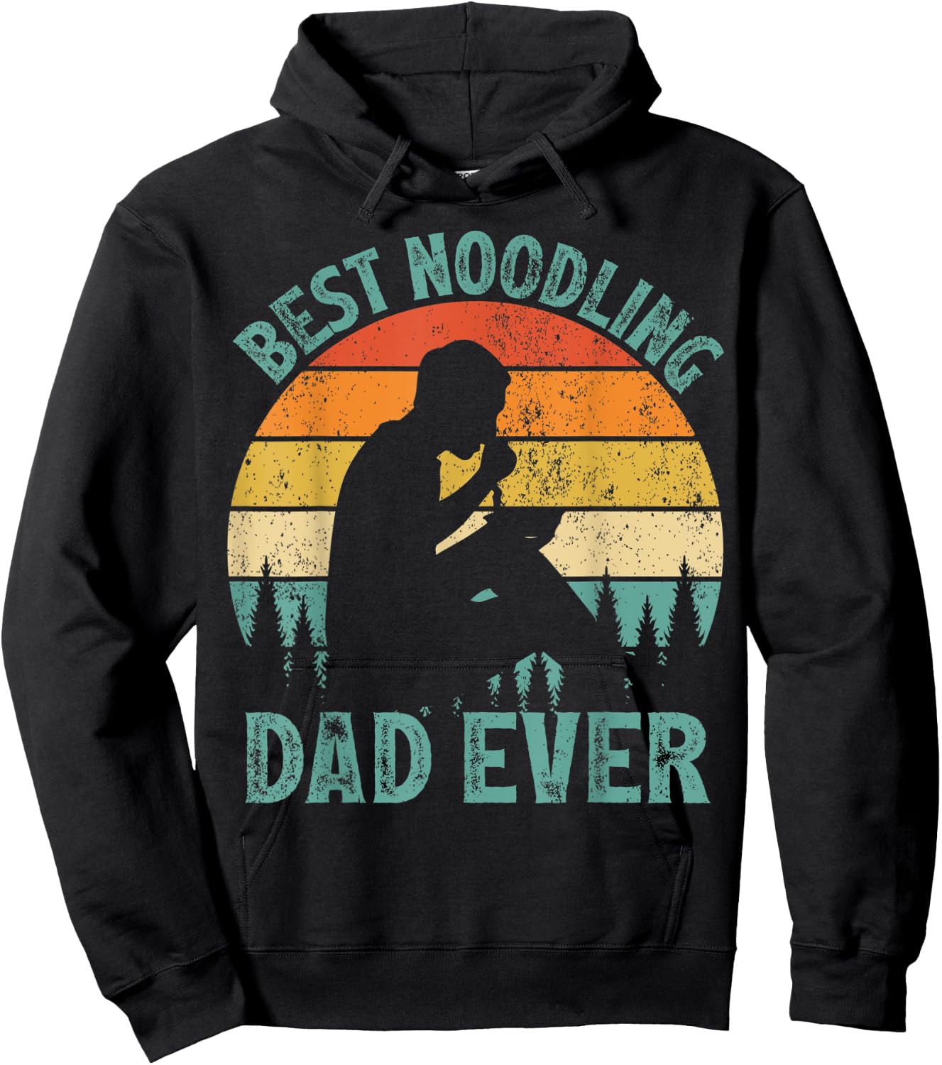 Funny Vintage Best Noodling Dad Ever Father's Day Hoodie - Hoodie | Black