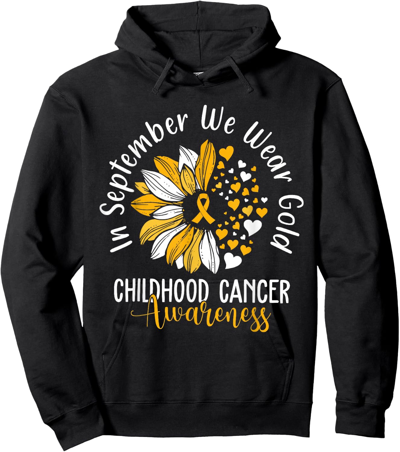 Childhood Cancer Awareness Shirts In September We Wear Gold Hoodie - Hoodie | Black