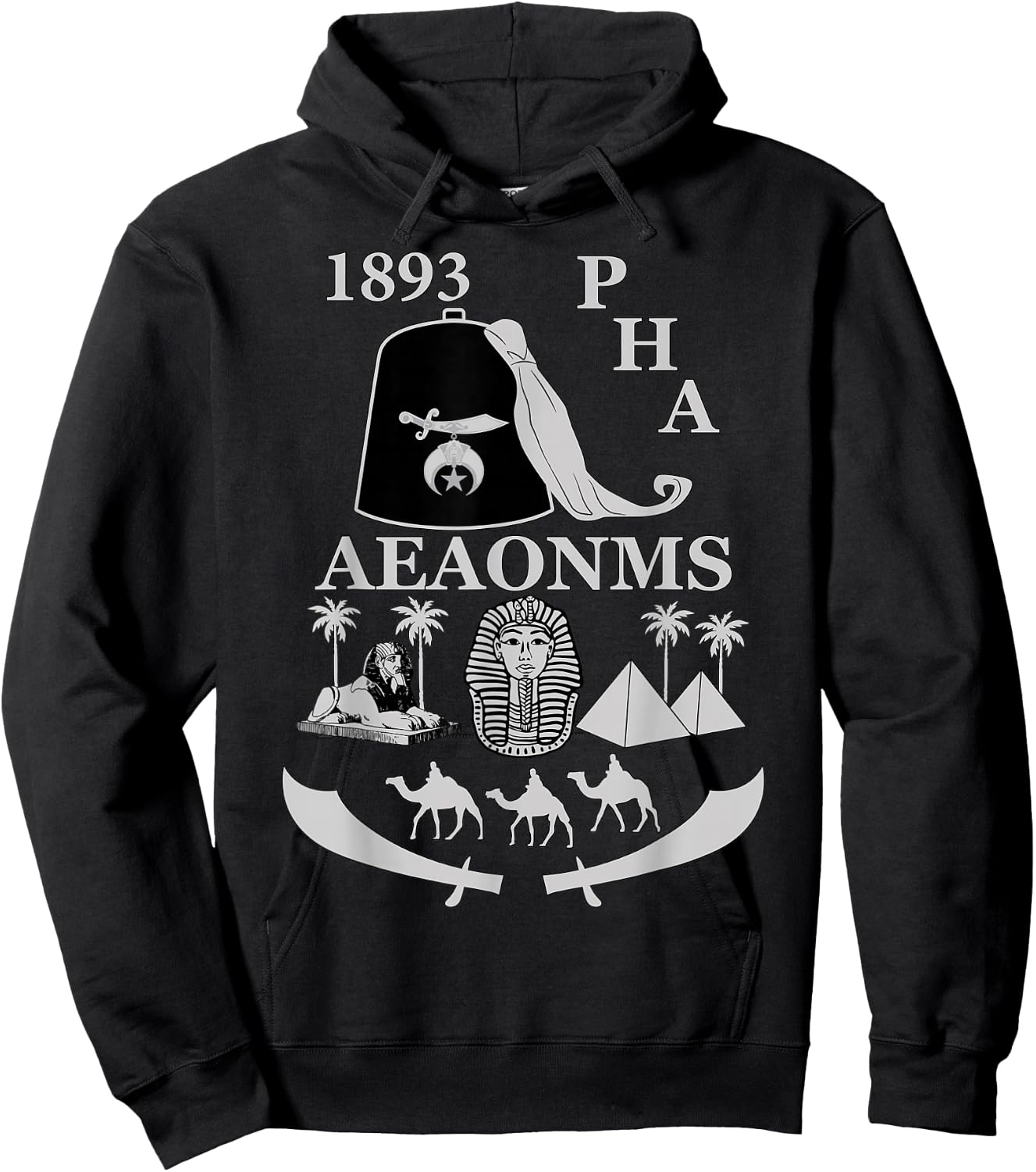 Shriners 1893 PHA Pharaoh AEAONMS Freemasons Father's Day Hoodie - Hoodie | Black