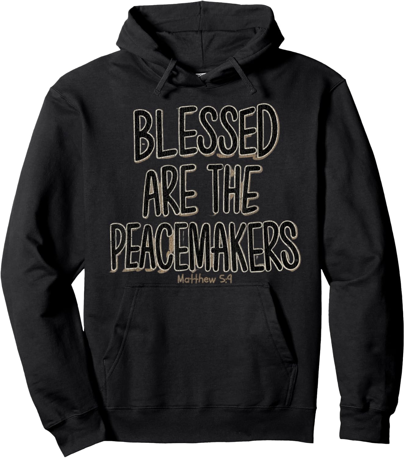 Vintage Blessed are The Peacemakers Matthew 5:9 Peace Hoodie - Hoodie | Black