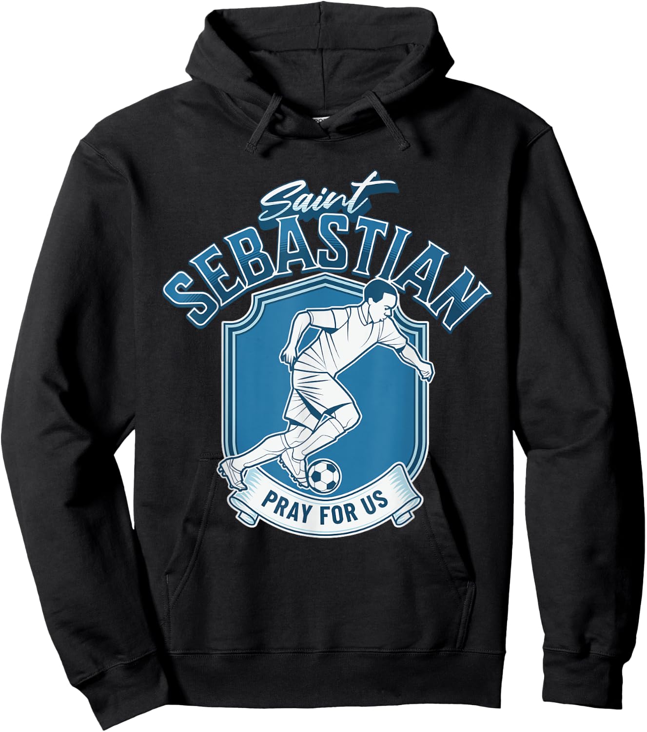 St Sebastian Patron Saint of Athletes Soccer Ball Football Hoodie - Hoodie | Black