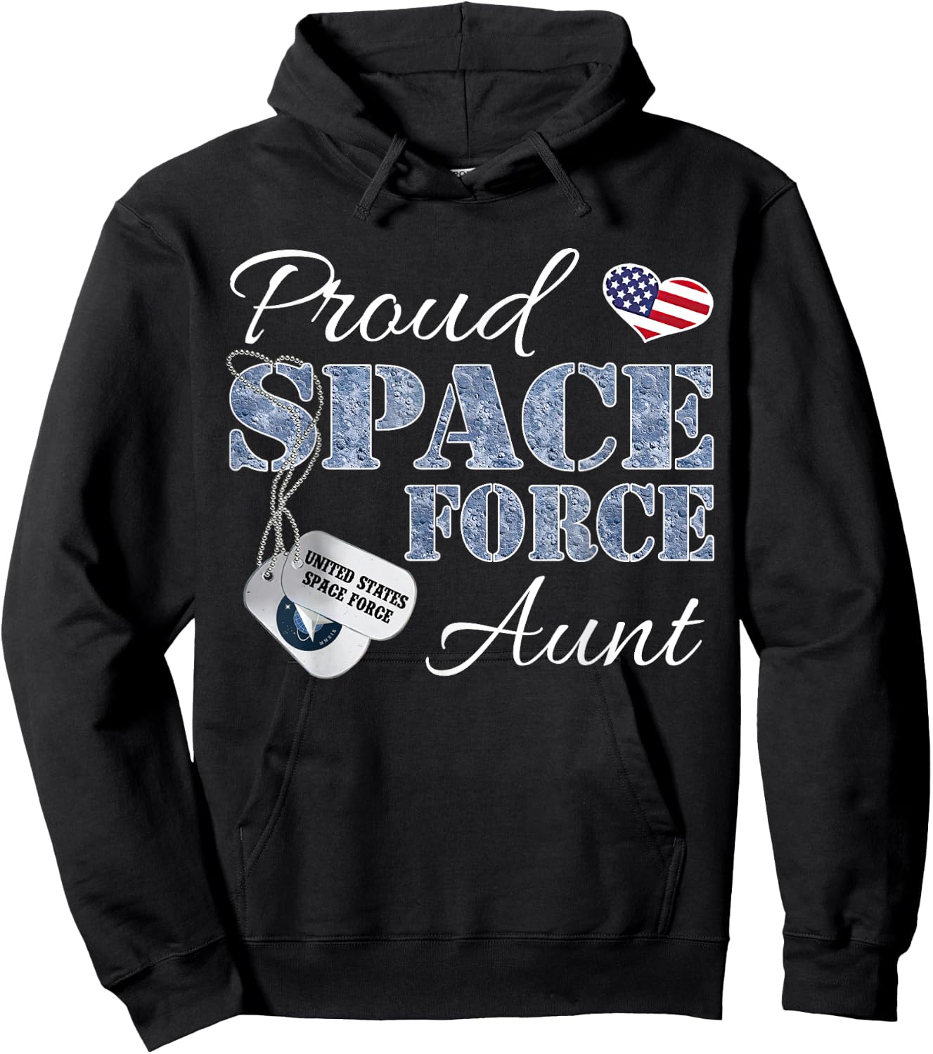 Proud Space Force Aunt Space Force Graduation Hoodie - Hoodie | Black