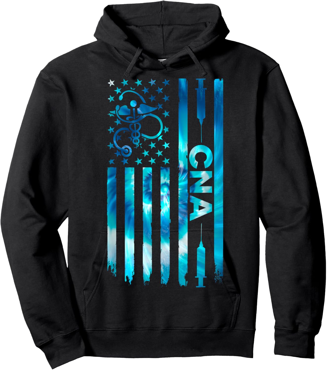 CNA - American Flag July 4th Certified Nurse Assistant CNA Hoodie - Hoodie | Black