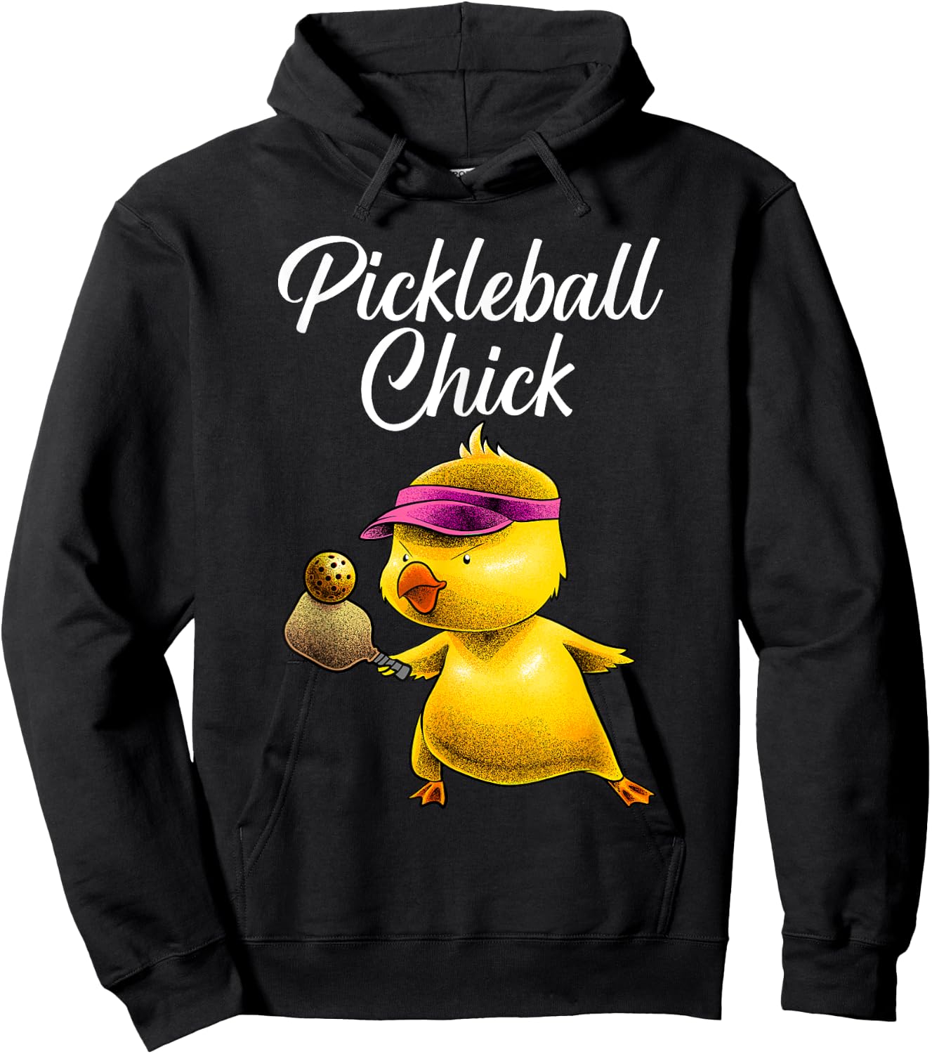 Funny Pickleball Art Girl Paddle Sport Chick Lover Hoodie - Hoodie | Black