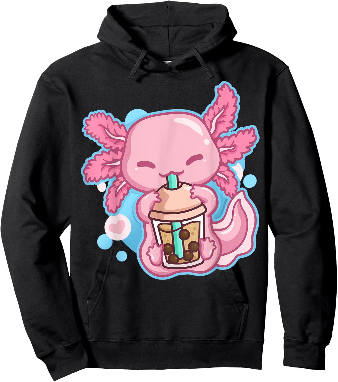 Boba Tea Bubble Tea Milk Tea Anime Axolotl Small Hoodie - Hoodie | Black