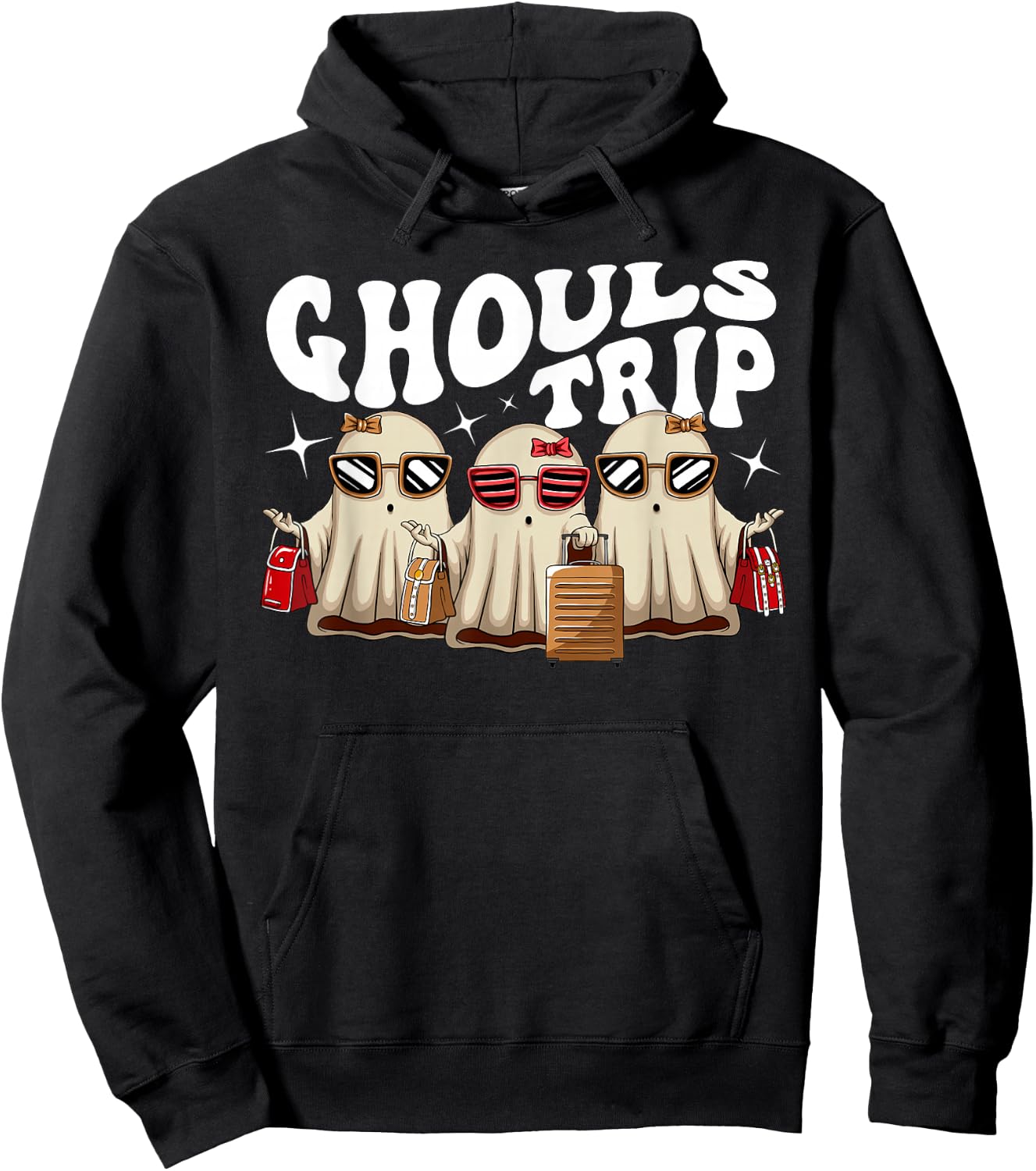 Ghouls Trip Halloween Spooky Cute Women Ghost Girls Trip Hoodie - Hoodie | Black