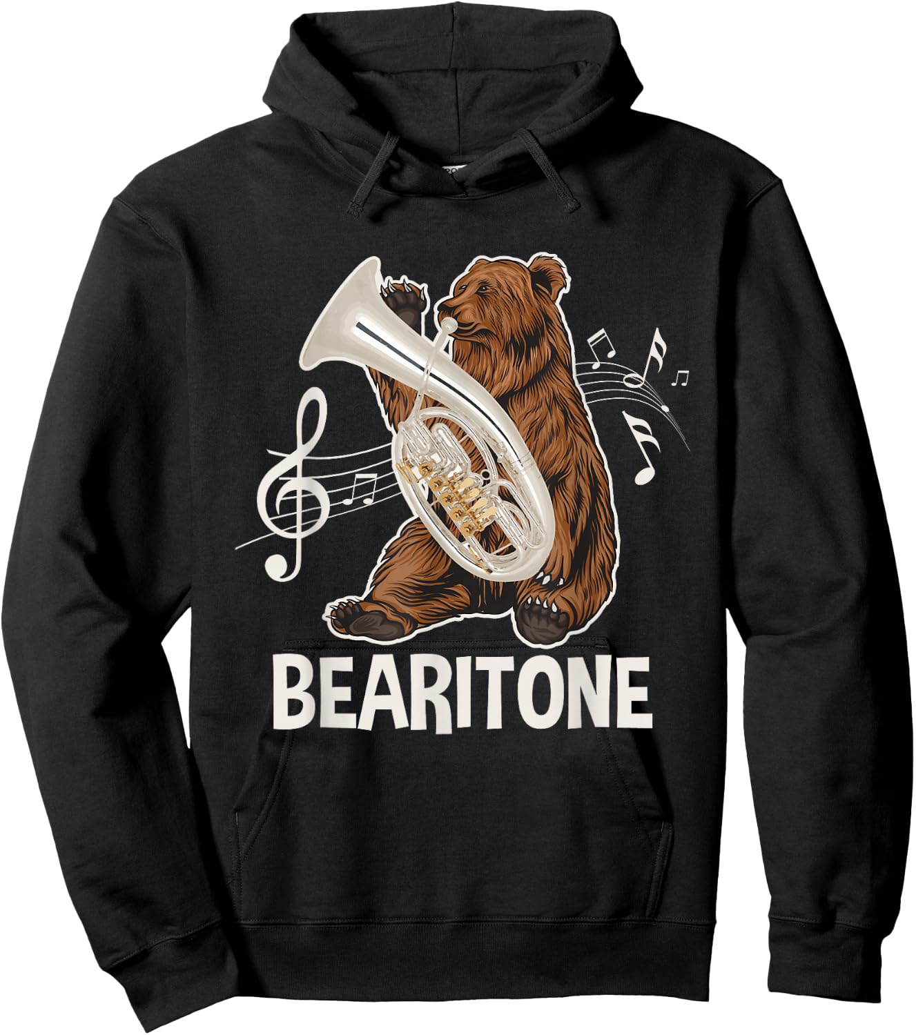Bearitone - Baritone Player Euphonium Lover Marching Band Hoodie - Hoodie | Black