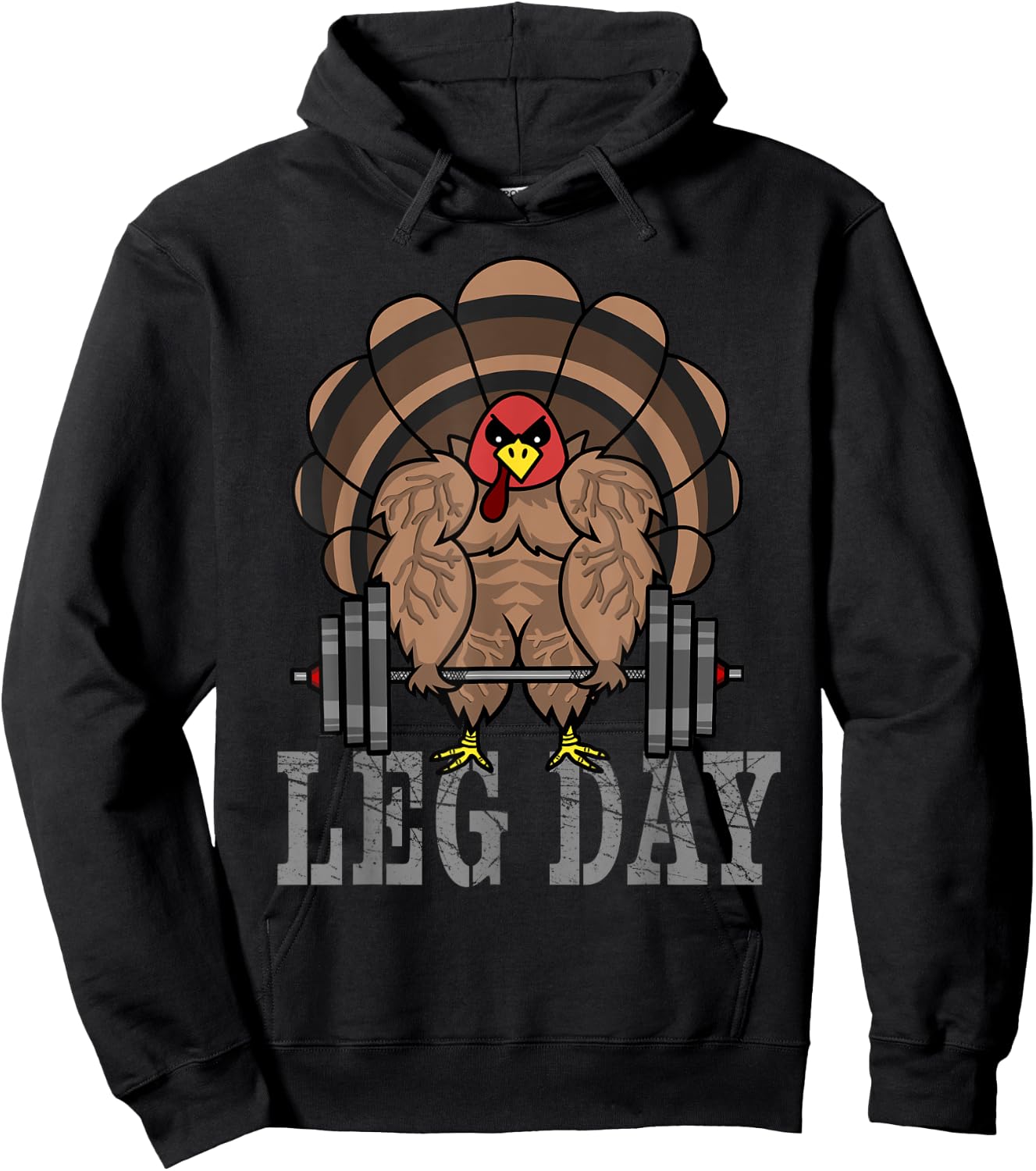 Funny Deadlifting Turkey Thanksgiving Leg Day Deadlift Hoodie - Hoodie | Black