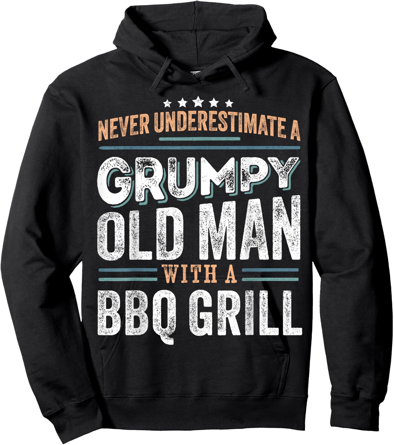 Grumpy Old Man with a Bbq grill Funny Dad Gifts Hoodie - Hoodie | Black