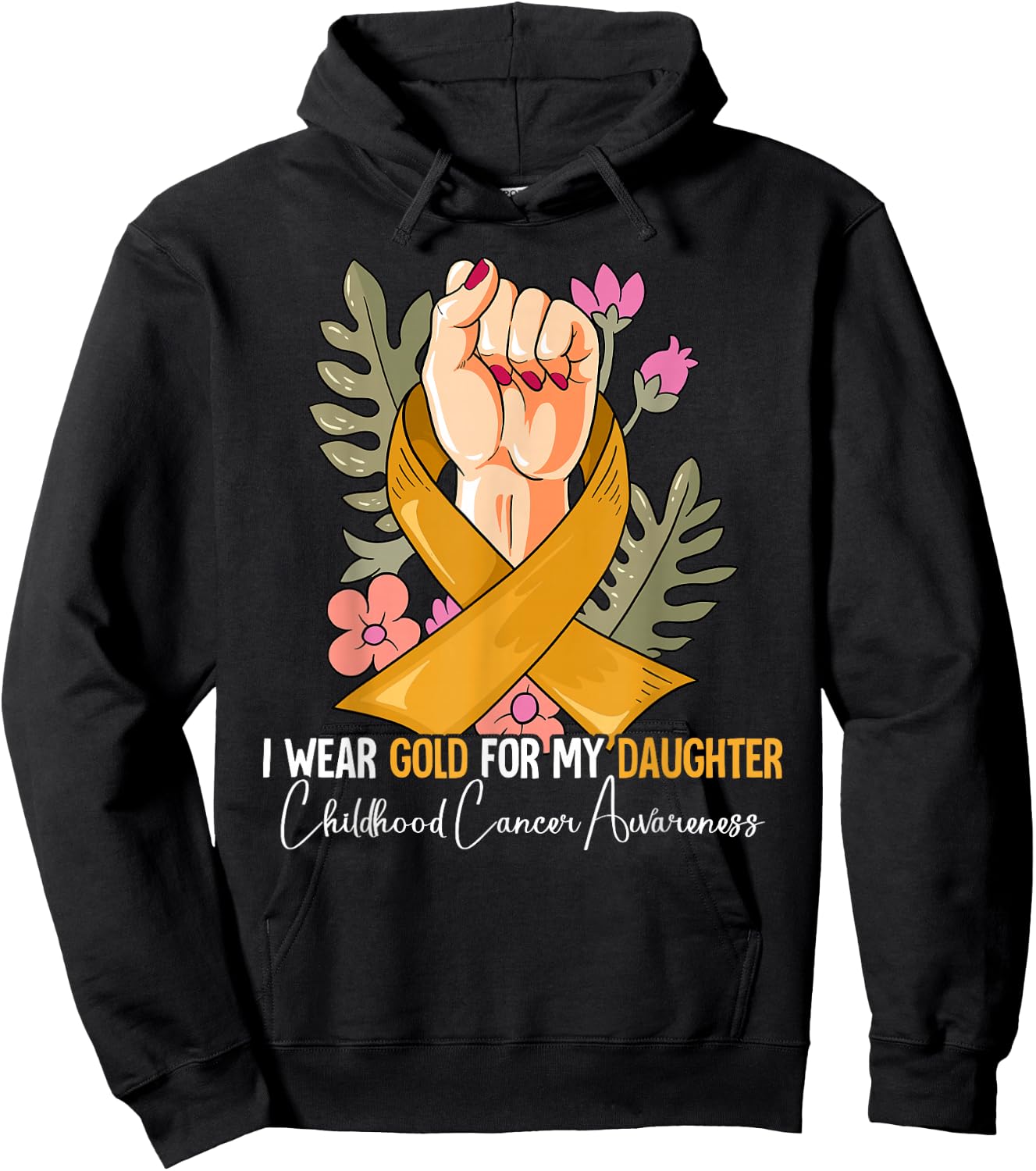 Daughter Childhood Cancer Awareness Hoodie - Hoodie | Black