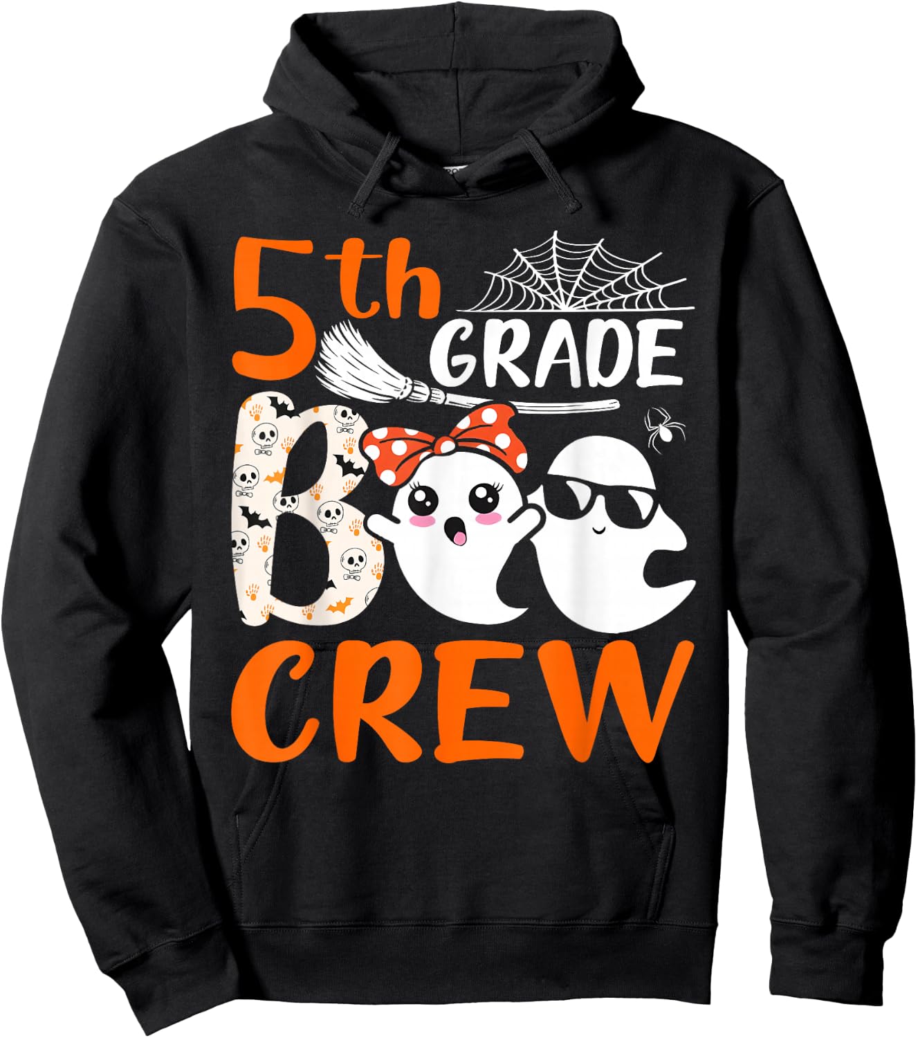 5th Grade Boo Crew Teachers Students Ghost Halloween Hoodie - Hoodie | Black