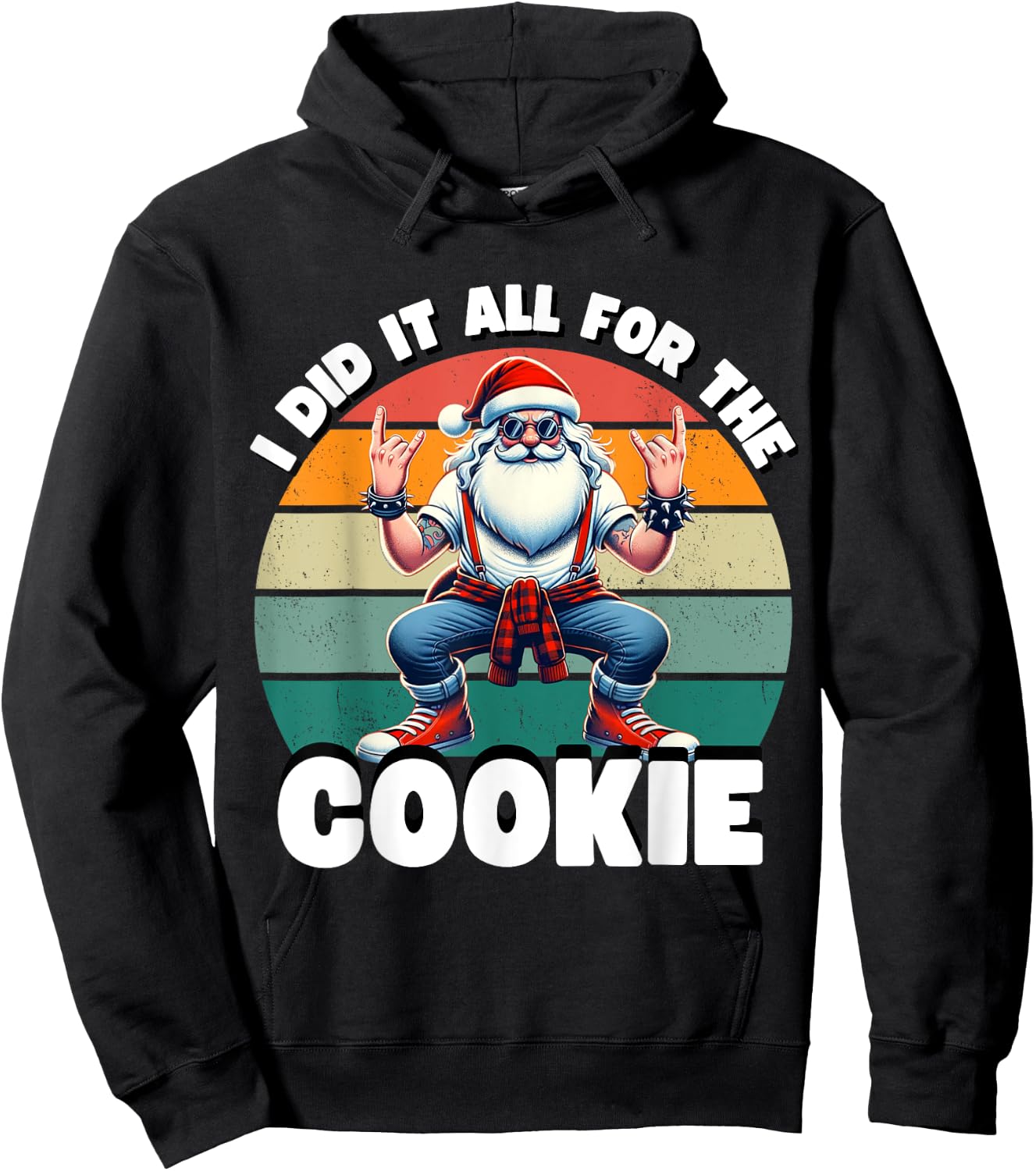 I Did It All For The Cookie Funny Santa Funny Christmas Hoodie - Hoodie | Black