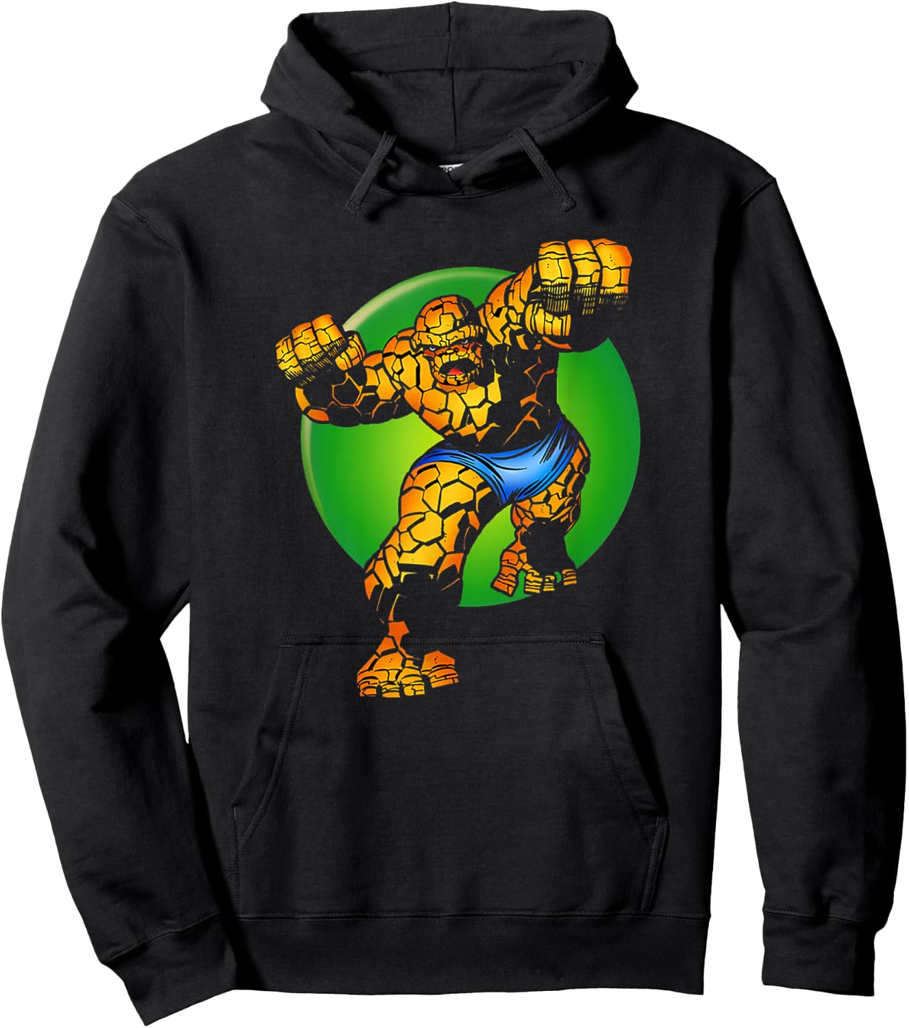Marvel Fantastic Four The Thing It's Clobberin' Time! Retro Hoodie - Hoodie | Black