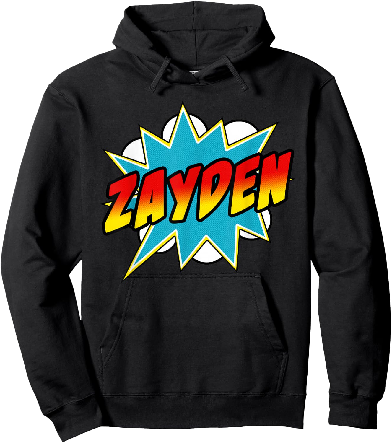 Zayden Name Superhero Retro Comic Hoodie - Hoodie | Black