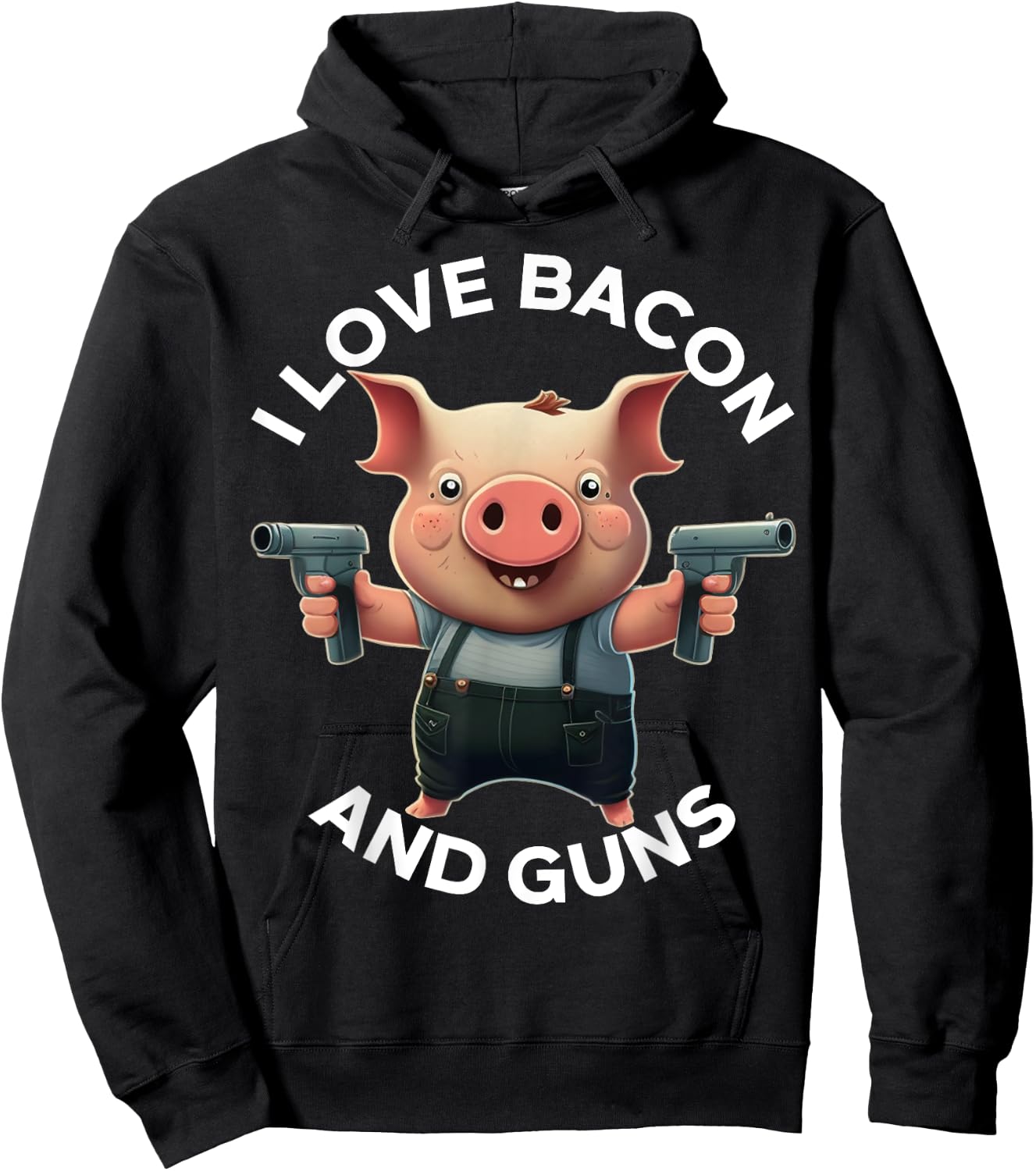 I Love Bacon and Guns - Redneck and Cowboy Hoodie - Hoodie | Black