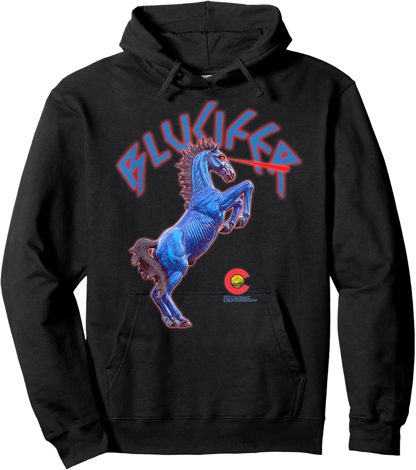Colorado Blucifer Demon Horse Hoodie - Hoodie | Black