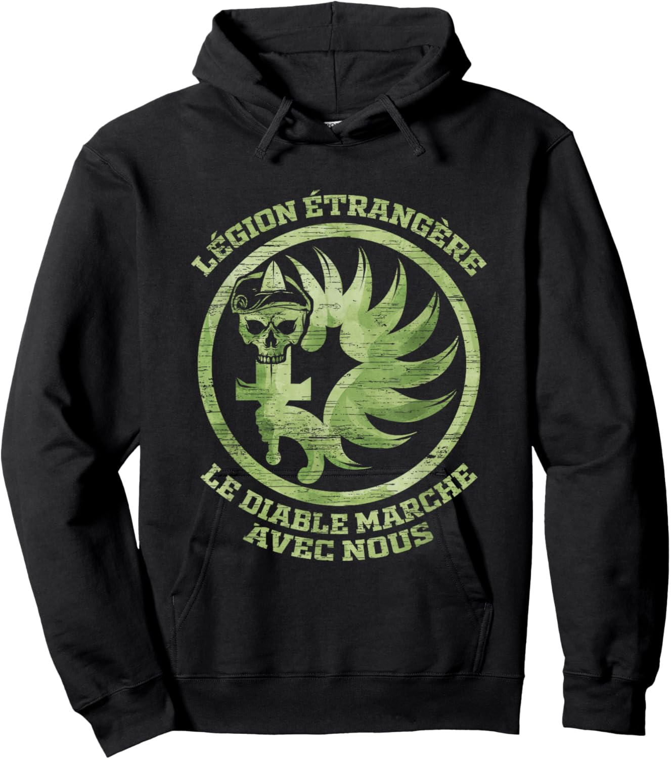 Le Diable Marche Avec Nous Legion Etrangere Hoodie - Hoodie | Black