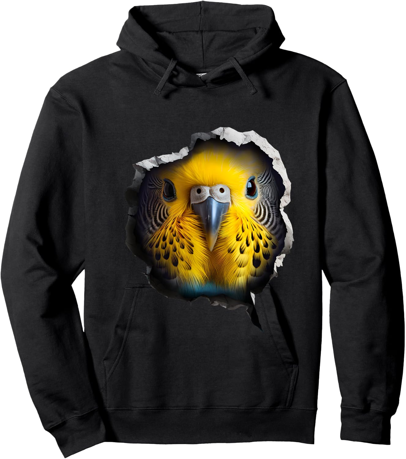 Budgie Face Hoodie - Hoodie | Black