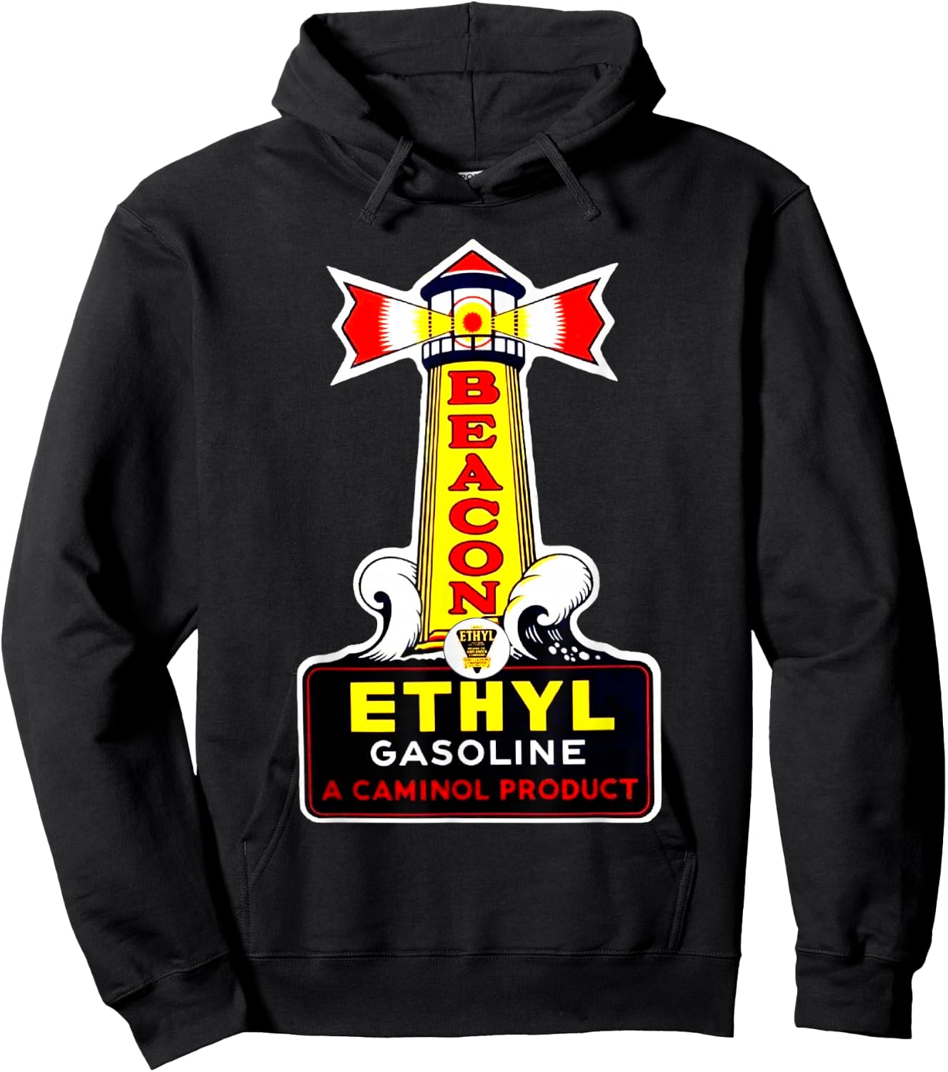 Retro Vintage Gas Station Beacon Motor Oil Car Bikes Garage Hoodie - Hoodie | Black