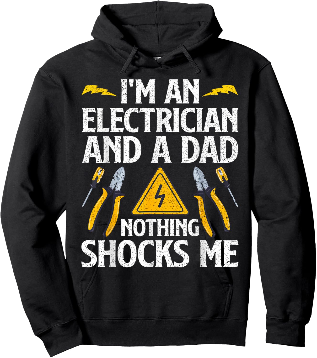 Cool Electrician Design Dad Professional Electrician Hoodie - Hoodie | Black