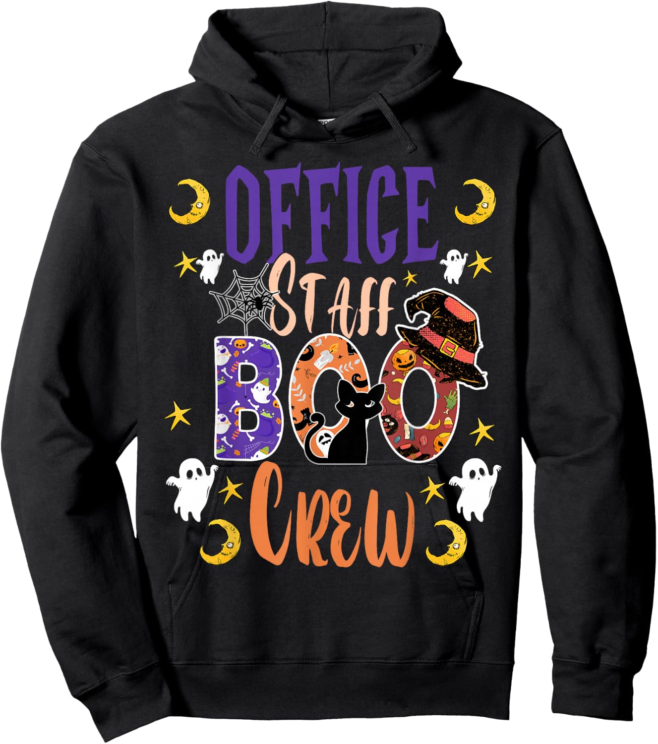 Office Staff Boo Crew matching fun Halloween costume Hoodie - Hoodie | Black