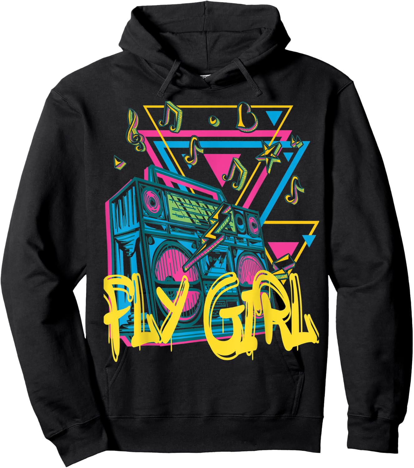 Fly Girl 80s 90s B-Girl Old School Hip Hop Hoodie - Hoodie | Black