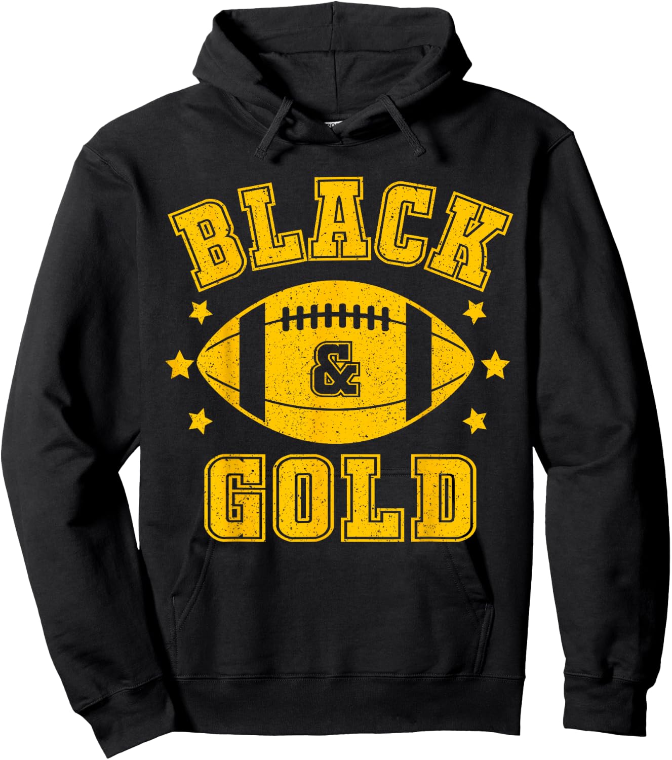On Gameday Football We Wear Black And Gold School Spirit Hoodie - Hoodie | Black