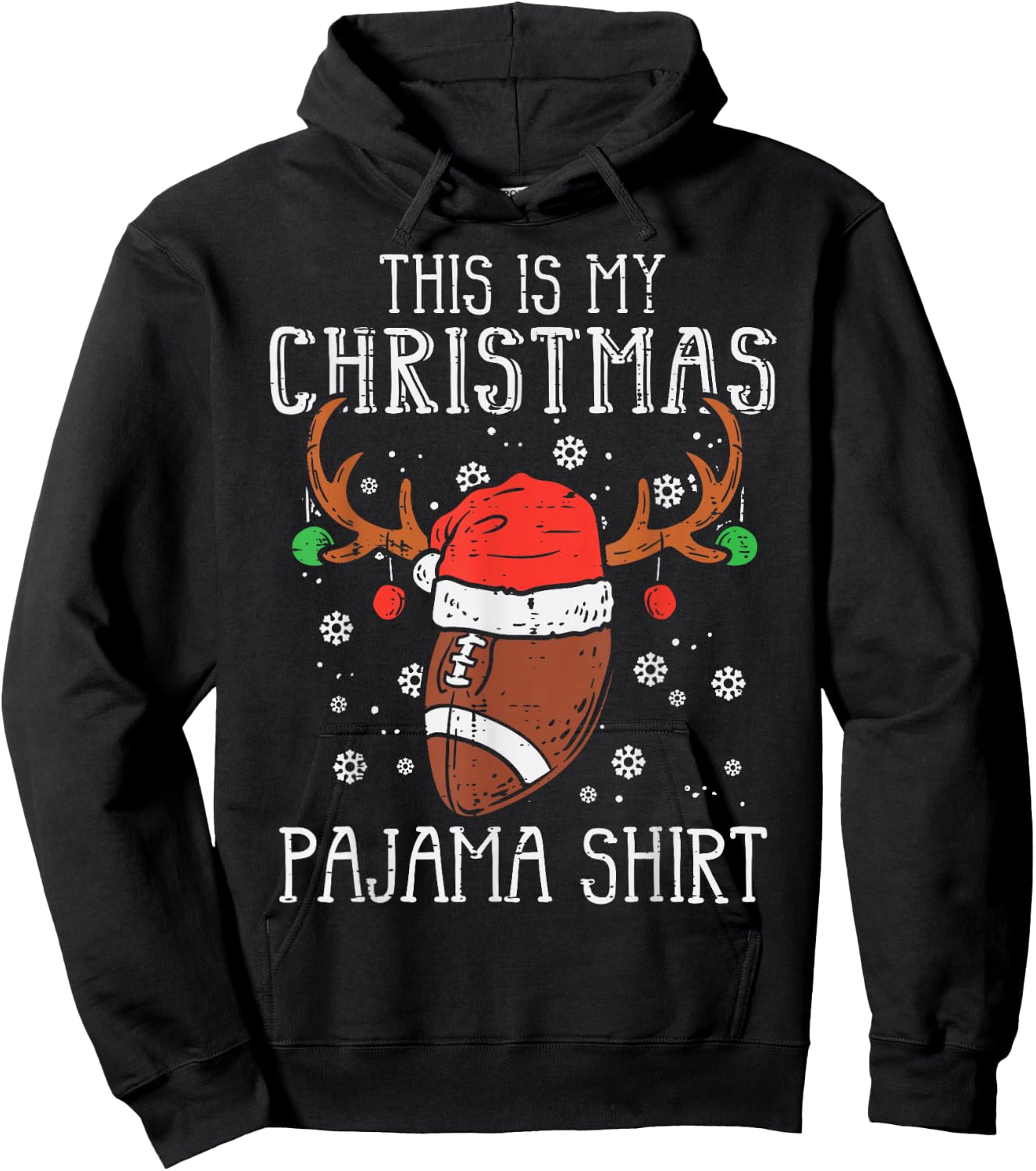This Is My Christmas Shirt Football Xmas Sports Boy Men Kids Hoodie - Hoodie | Black