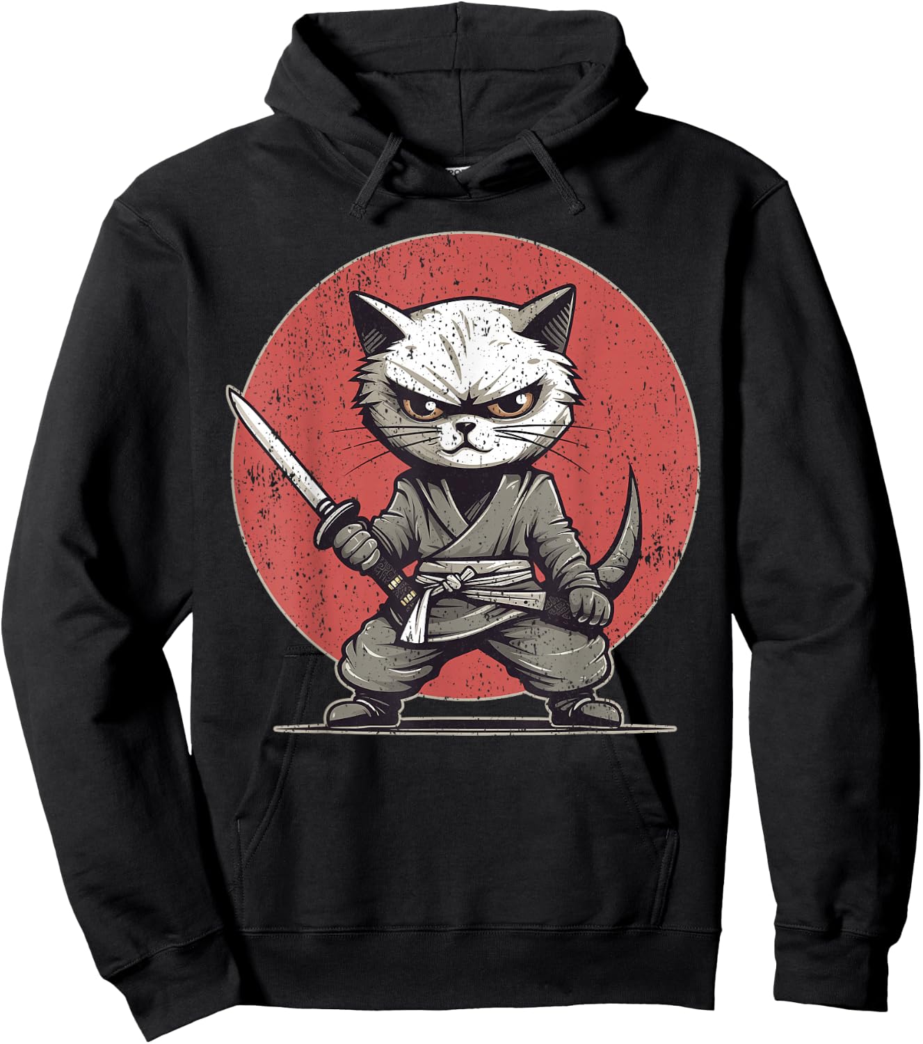 Kitten Ninja Cat Themed , Women's, Black, Small, Short Sleeve, , Modern, Cat Theme, All Seasons, 1 Count Hoodie - Hoodie | Black