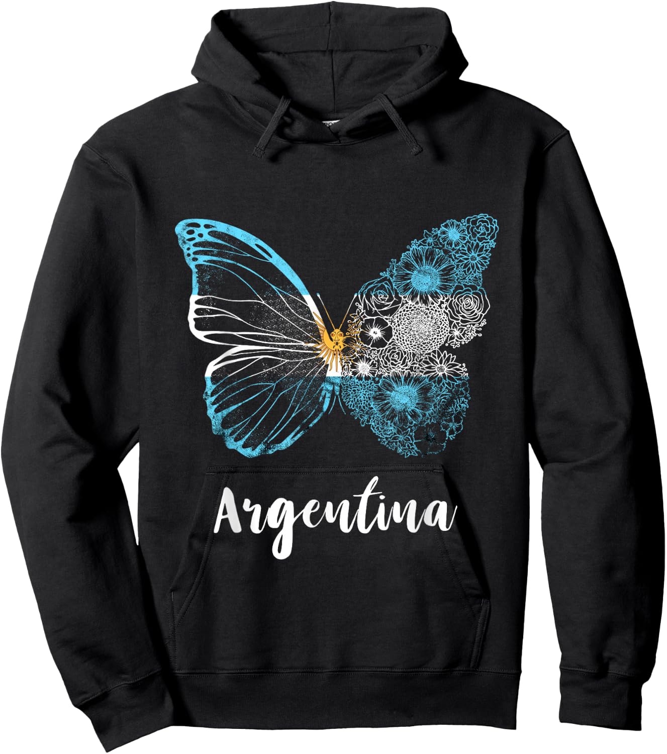 Butterfly Argentina Sun of May Buenos Aires Argentinian Flag Hoodie - Hoodie | Black