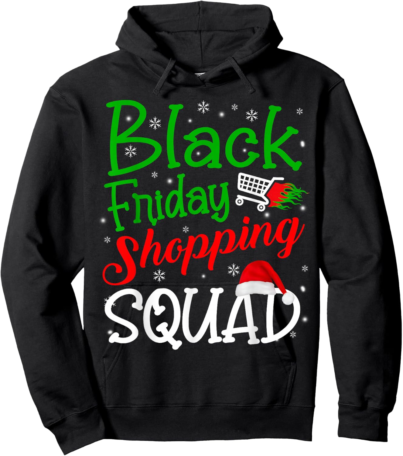 Friday Shopping Squad Christmas Black Shopping Family Group Hoodie - Hoodie | Black