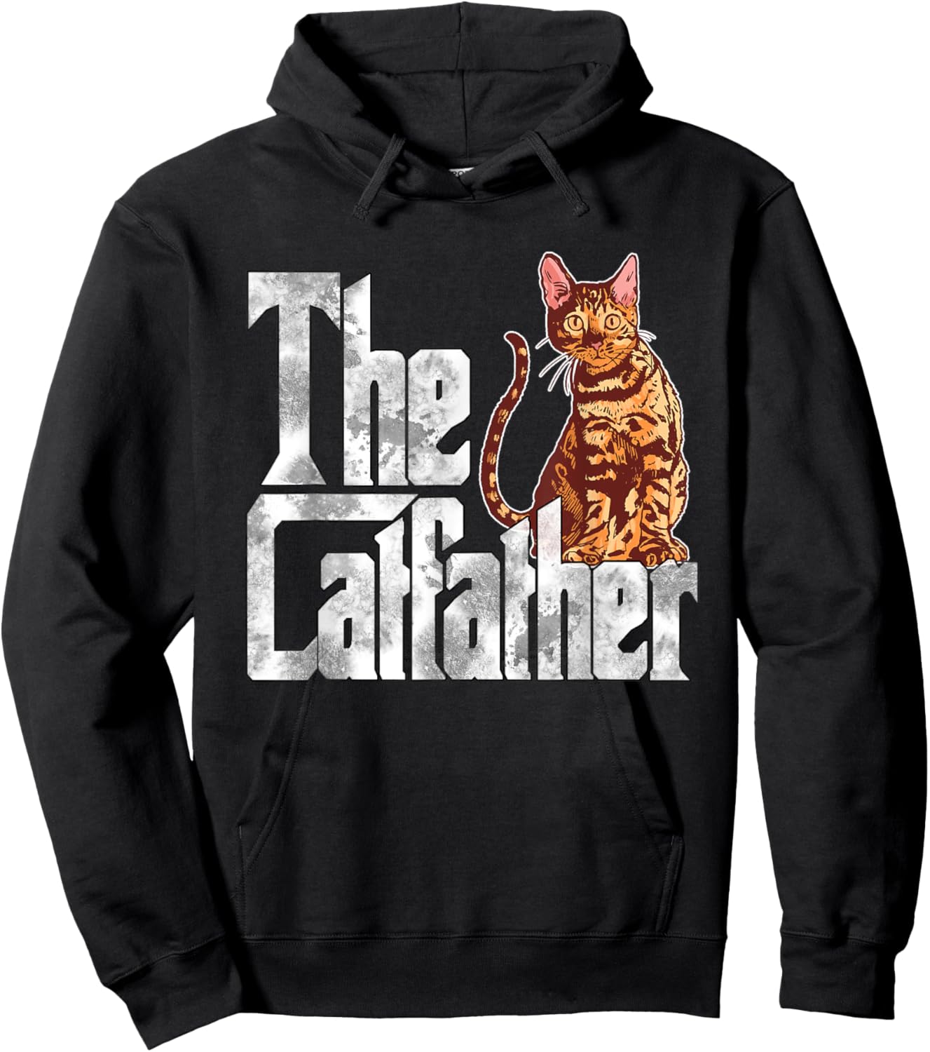 The Catfather Bengal Cat Father Mafia Whiskers Male Daddy Hoodie - Hoodie | Black