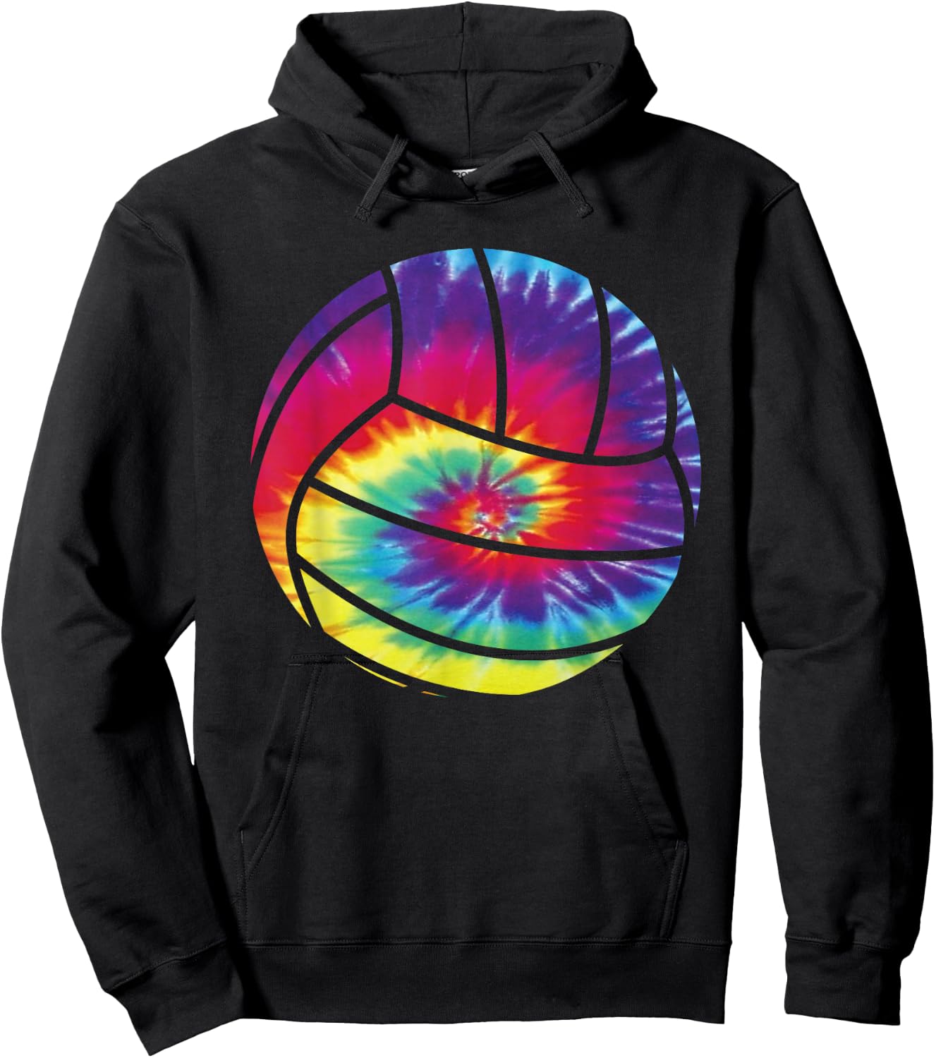 Volleyball Tie Dye Rainbow Kids Boys Teenage Men Girls Gift Hoodie - Hoodie | Black