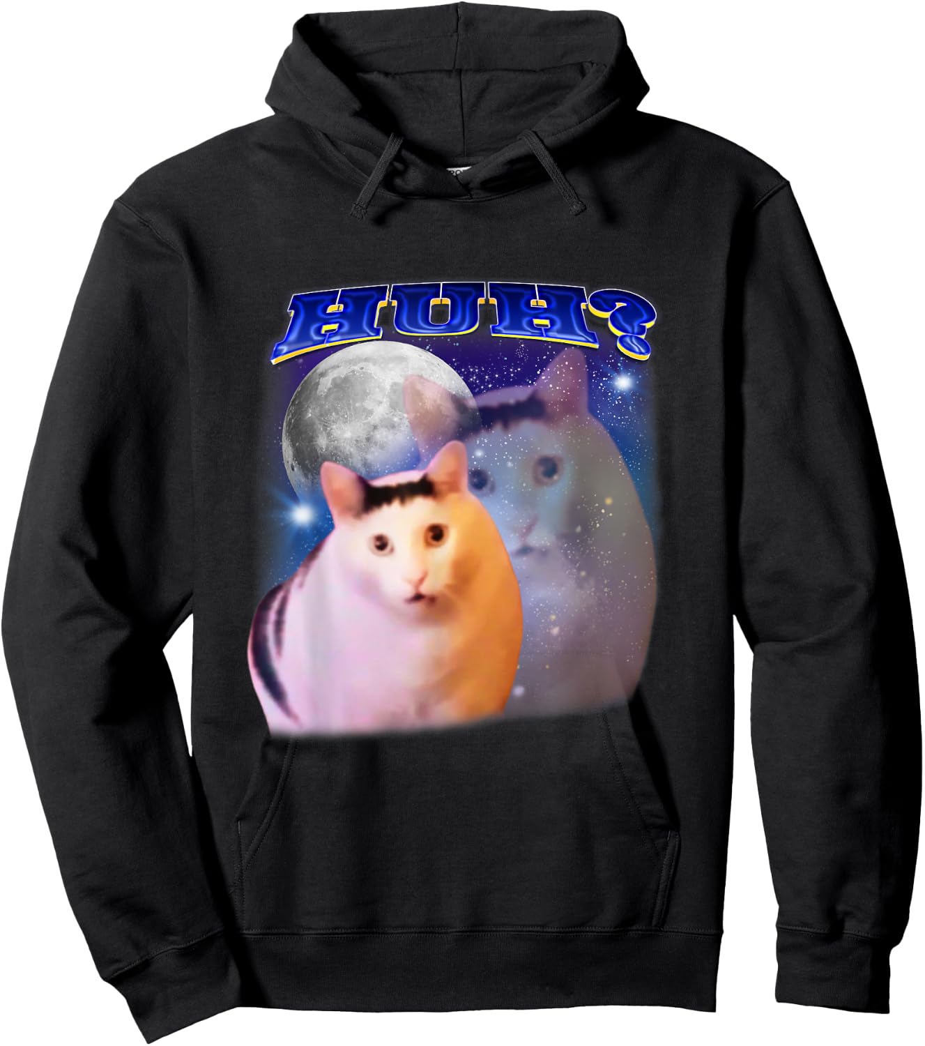 Funny Meme Huh Cat Hoodie - Hoodie | Black