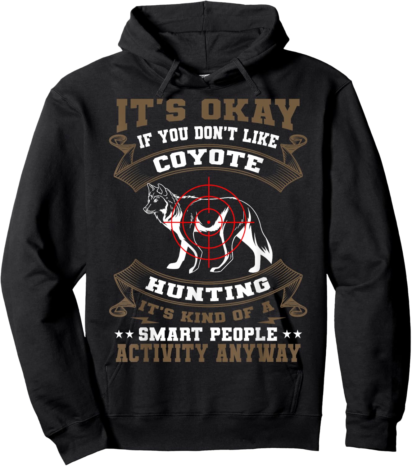 Coyote Hunting Huntsman Prairie Wolf Hunter American Jackal Hoodie - Hoodie | Black
