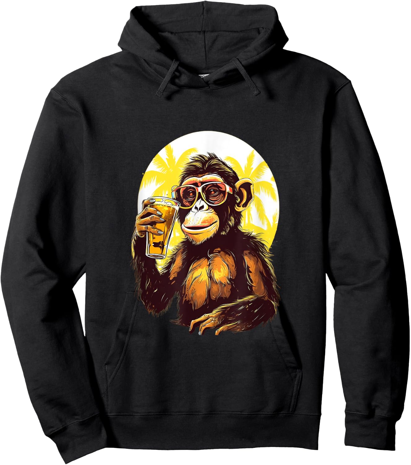 Monkey Drinking Beer Funny Beer Drinker Drunk Gorilla Ape Hoodie - Hoodie | Black