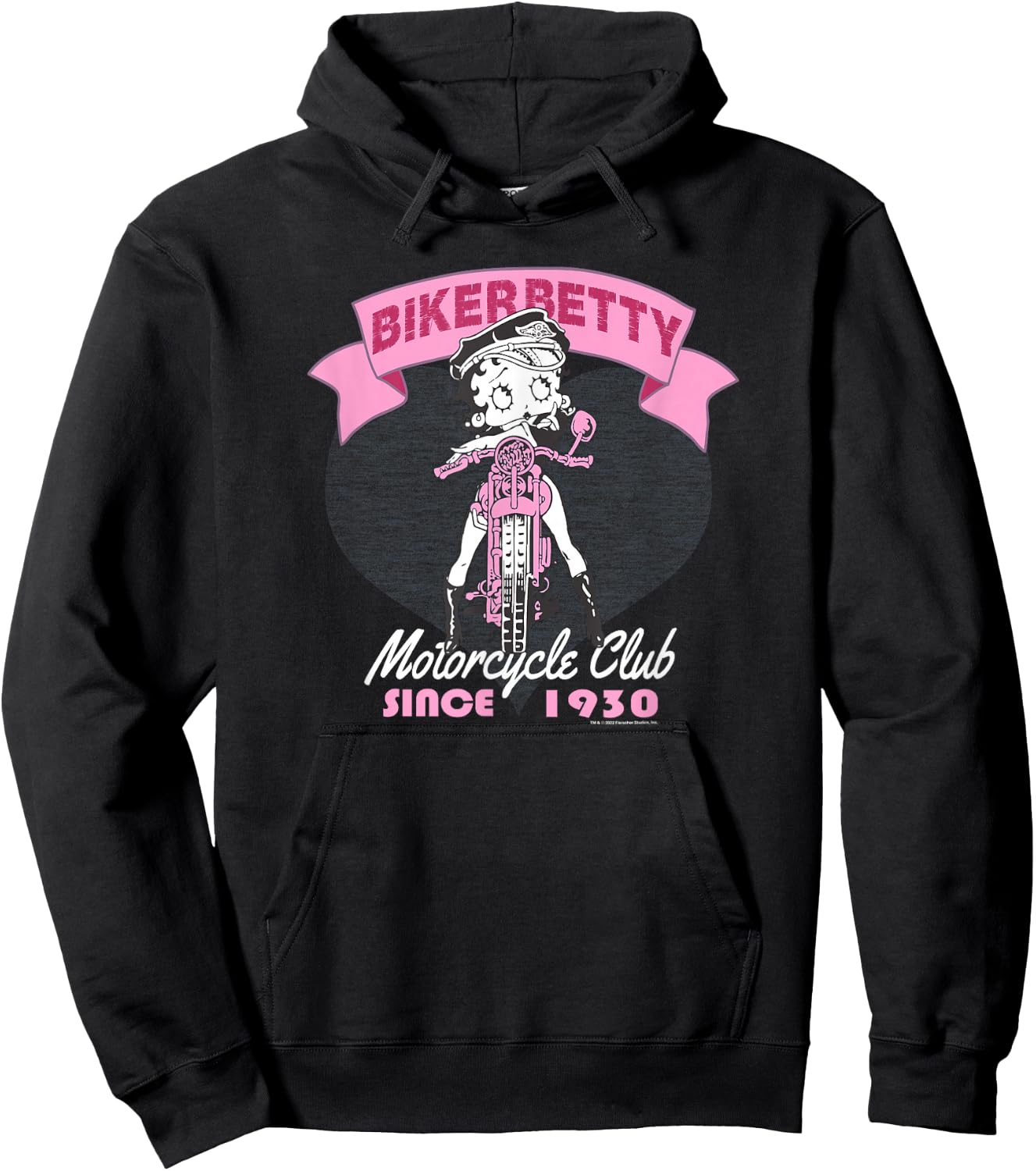 Betty Boop Biker Betty Motorcycling Club Hoodie - Hoodie | Black
