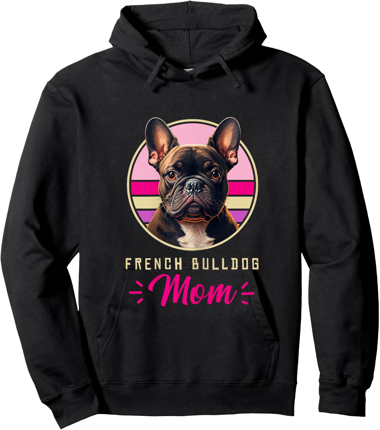 Funny French Bulldog Retro Outfits Clothes Frenchie Dog Mom Hoodie - Hoodie | Black