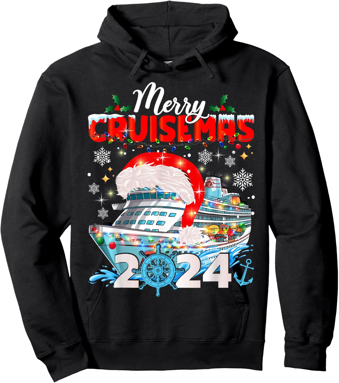 Merry Cruisemas 2024 Holidays Family Christmas Cruise Hoodie - Hoodie | Black