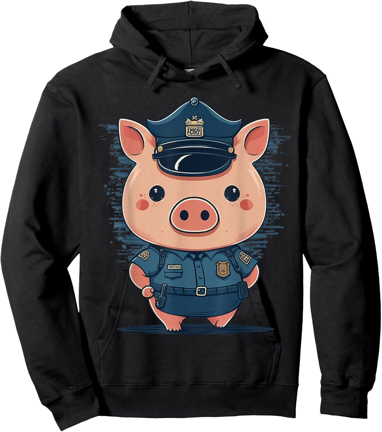 Police Officer Pig Cop on Police Pig Hoodie - Hoodie | Black
