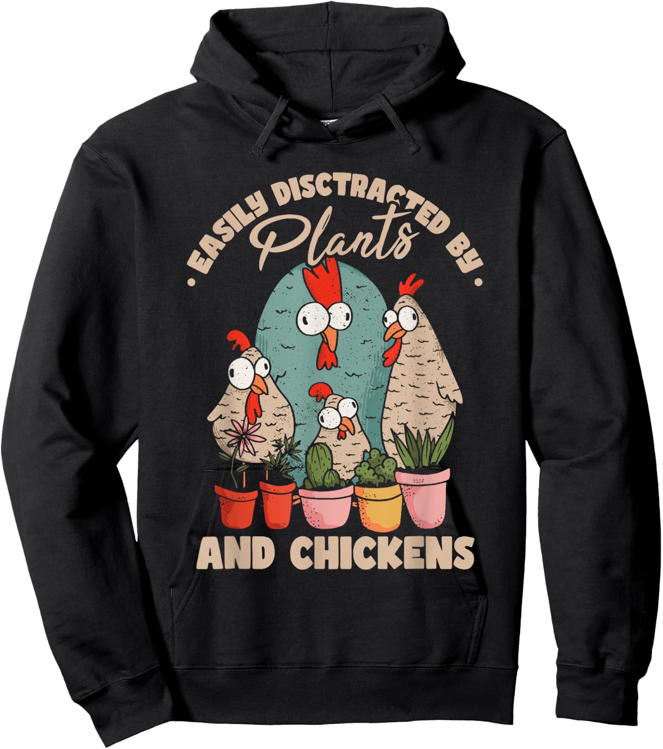 Funny Farming Gardening Plant Garden Chicken Plants Hoodie - Hoodie | Black