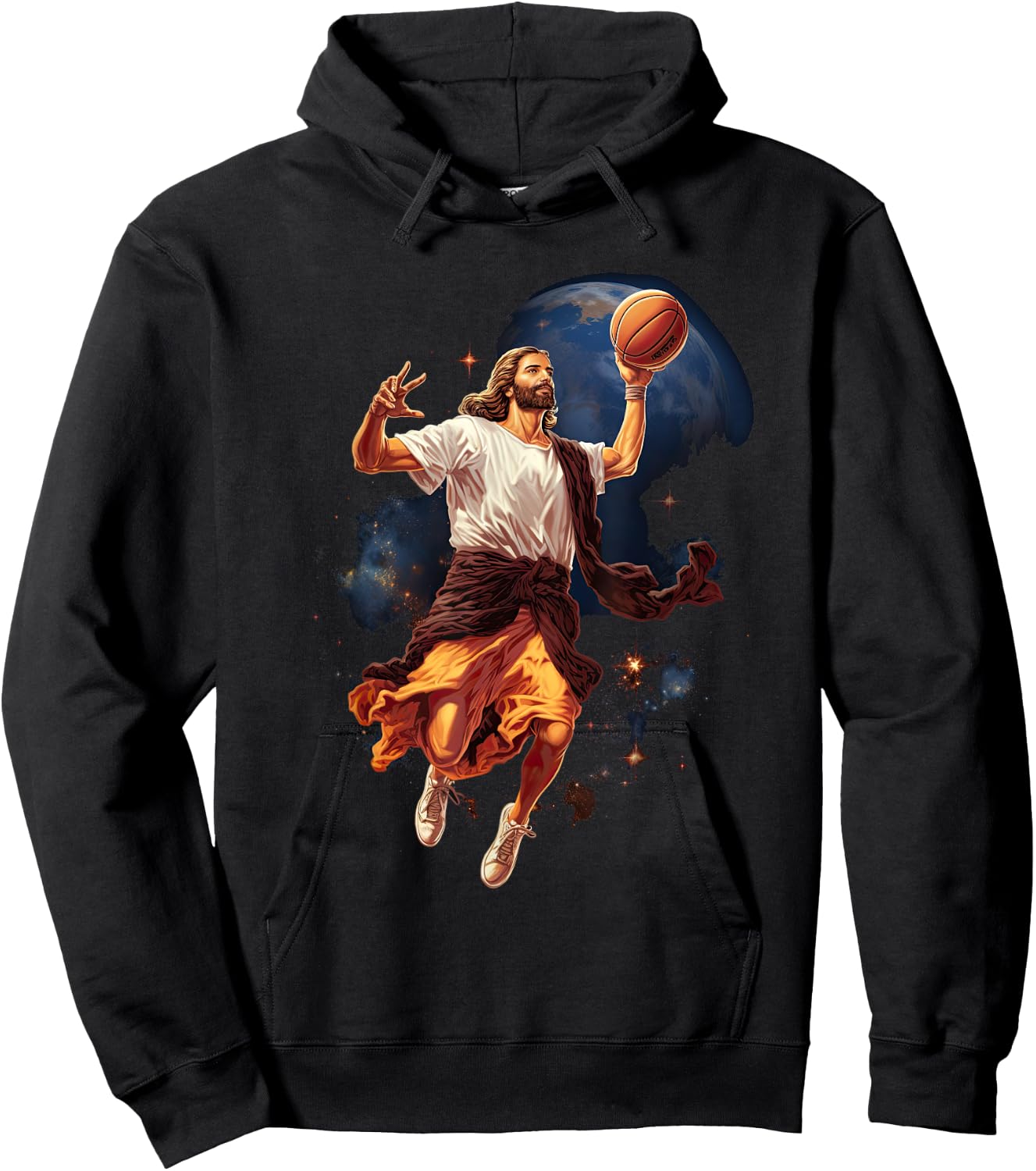Funny Jesus Playing Basketball Hoodie - Hoodie | Black