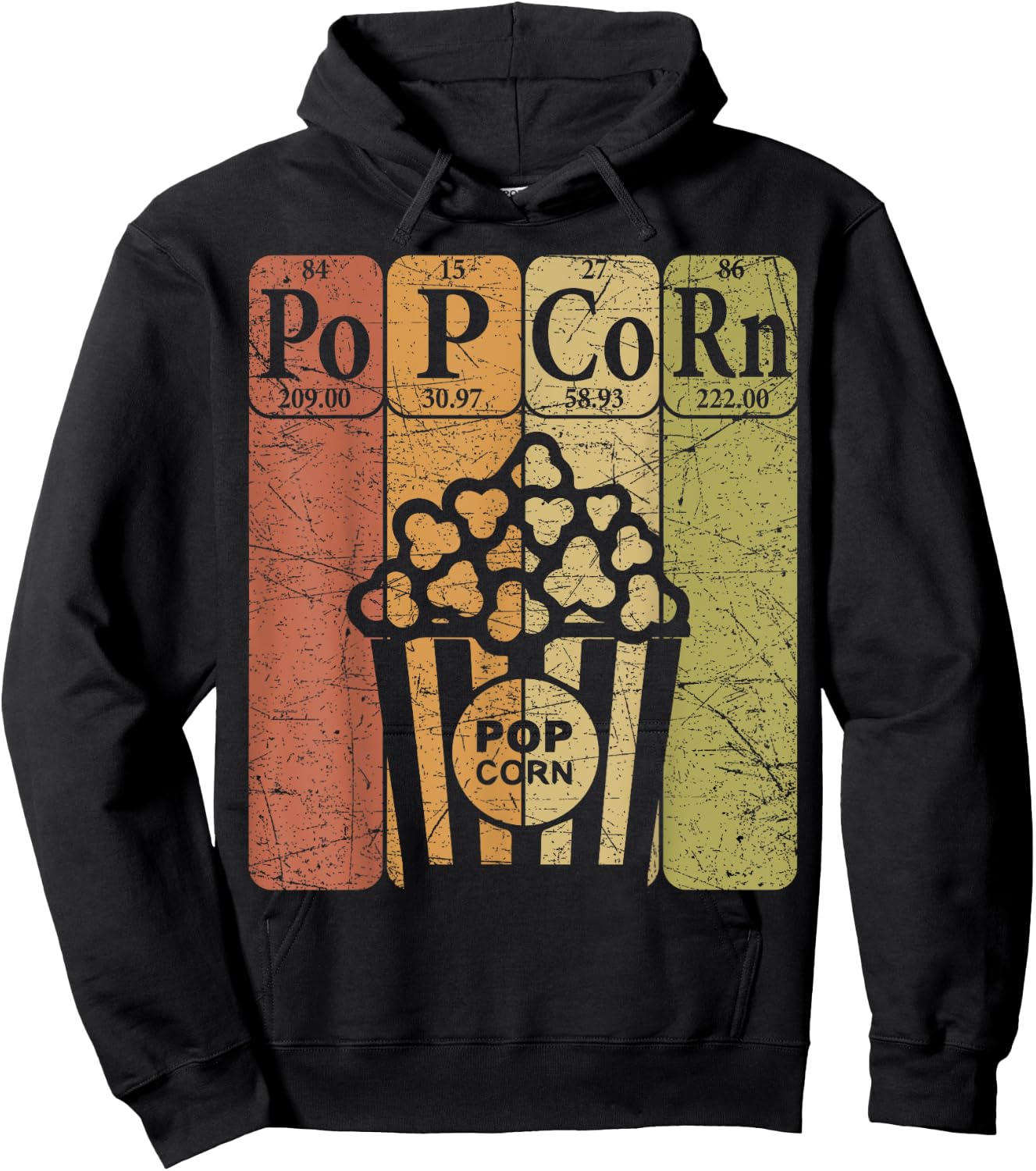 Popcorn Periodic Table Elements Cinema Lover Movie Snack Hoodie - Hoodie | Black