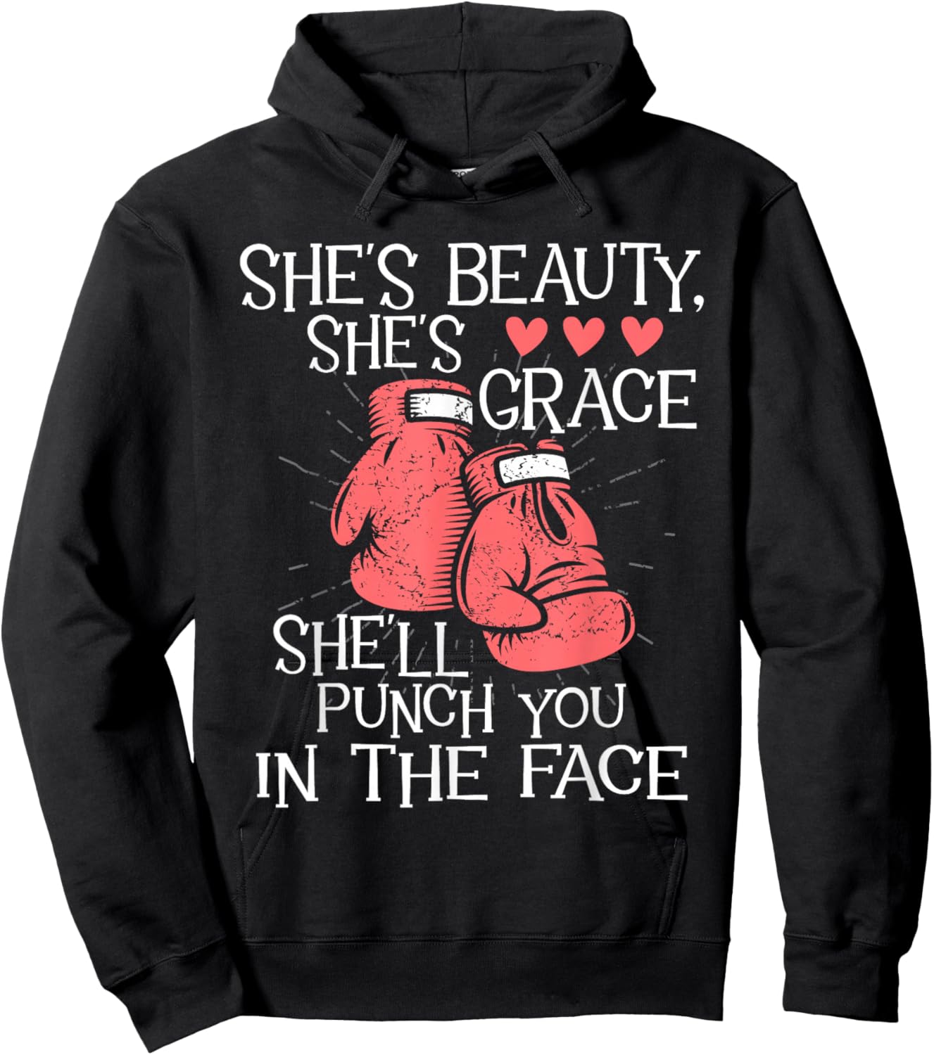 She'll Punch You in The Face - Kickboxer Kickboxing Kickbox Hoodie - Hoodie | Black