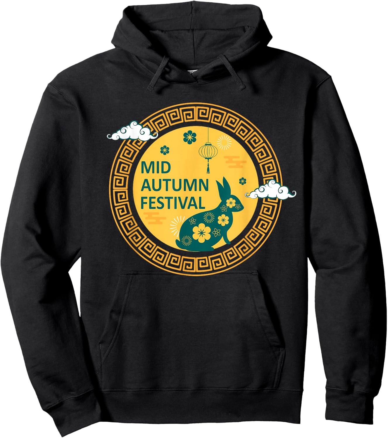 Funny Rabbits Mooncake Chinese New Year Mid Autumn Festival Hoodie - Hoodie | Black