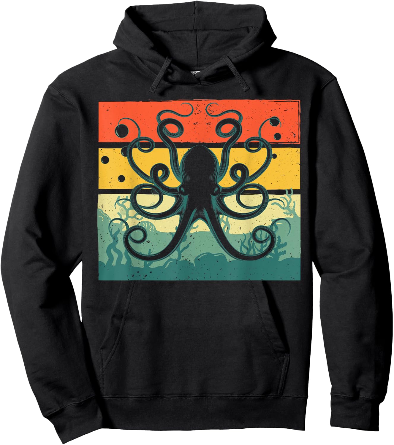 Cool Octopus Design Women Kids Vintage Octopus Lover Hoodie - Hoodie | Black