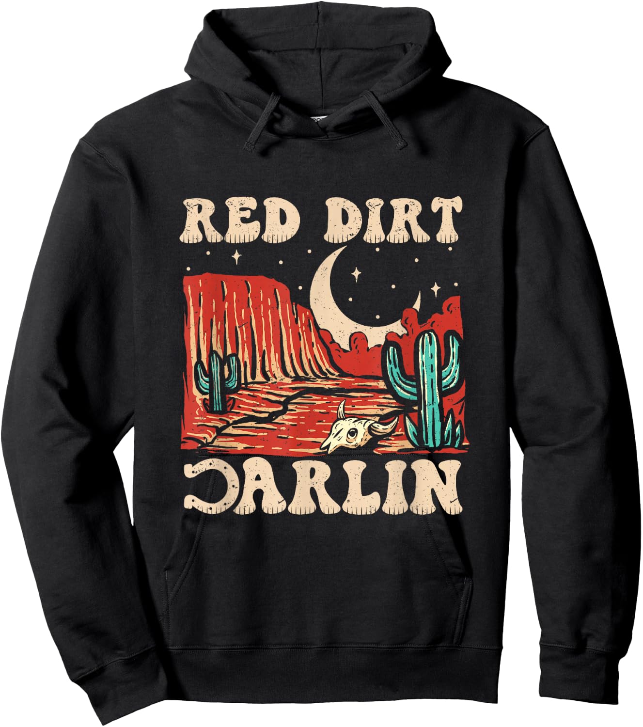 Red Dirt Country Music Western Theme Hoodie - Hoodie | Black