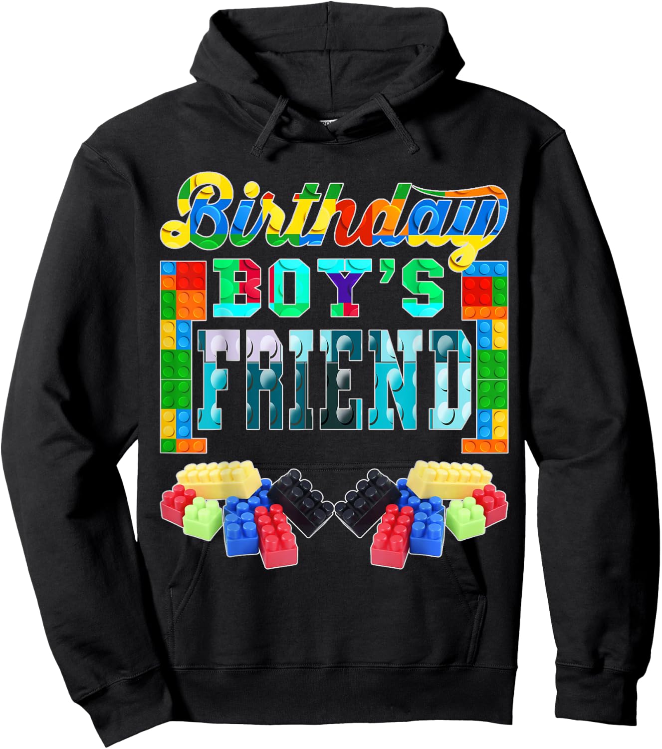Building Brick Blocks Friend Of Birthday Boy B-day Builder Hoodie - Hoodie | Black