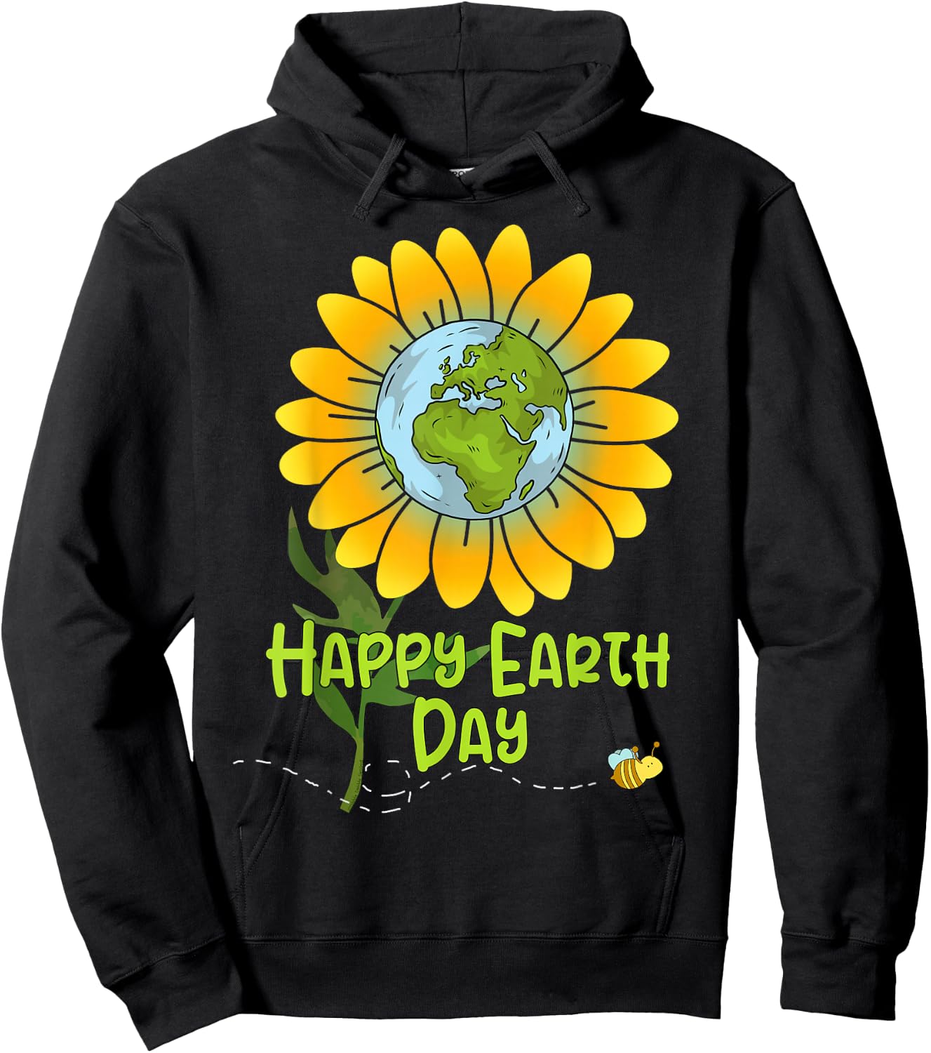 Happy Earth Day Every Day Sunflower Kids Teachers Earth Day Hoodie - Hoodie | Black
