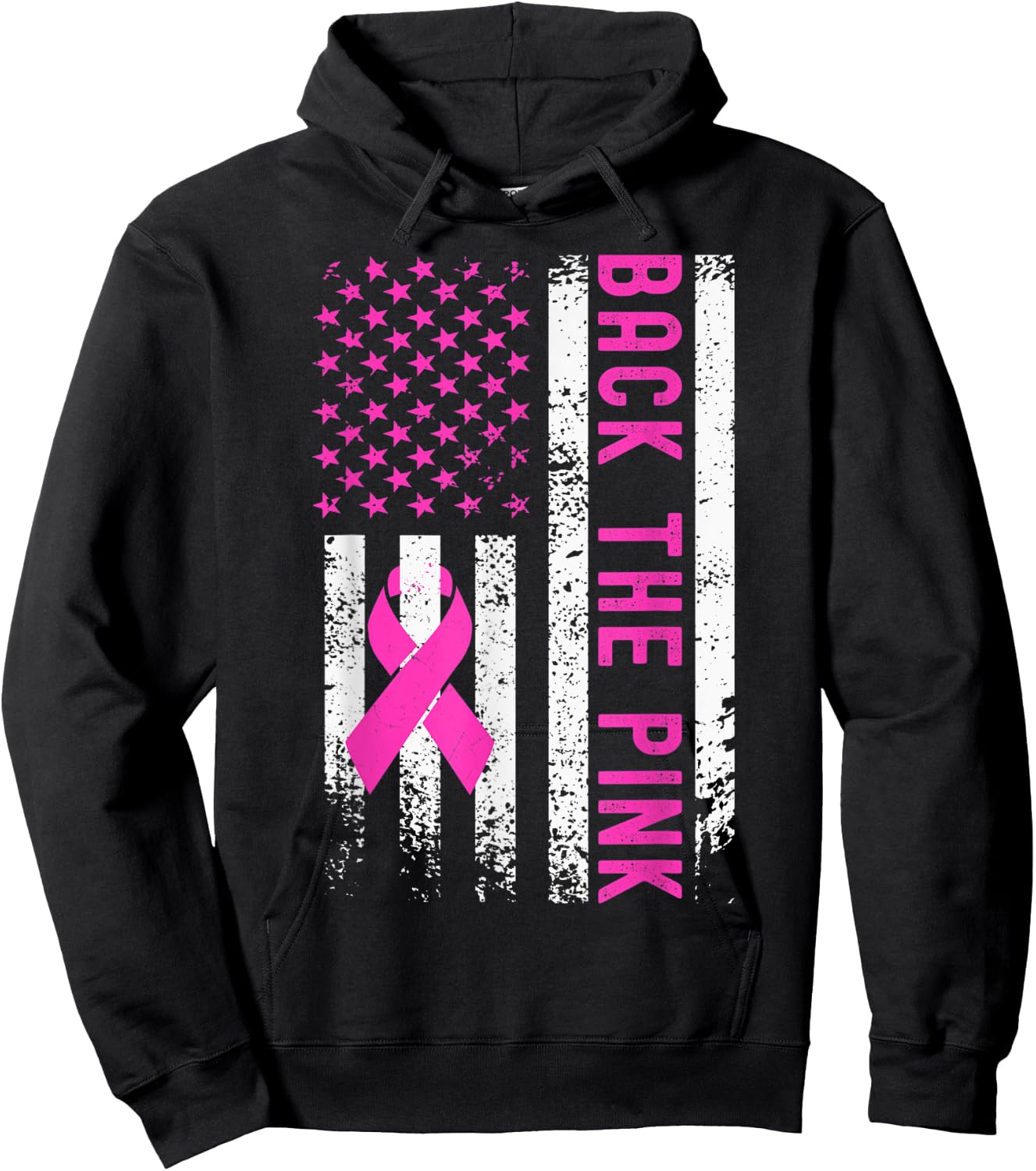 Back The Pink Breast Cancer Awareness Hoodie - Hoodie | Black